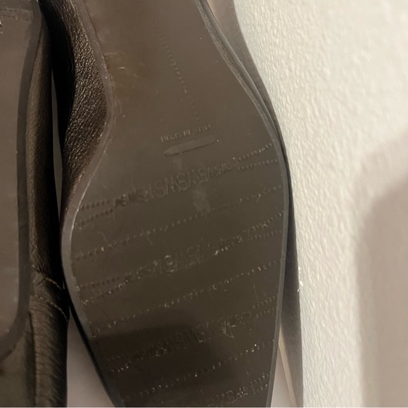 Stuart Wieitman Brown (Pewter) Square Toe Leather Kitten Heels 7.5 Made in Spain - Picture 14 of 15